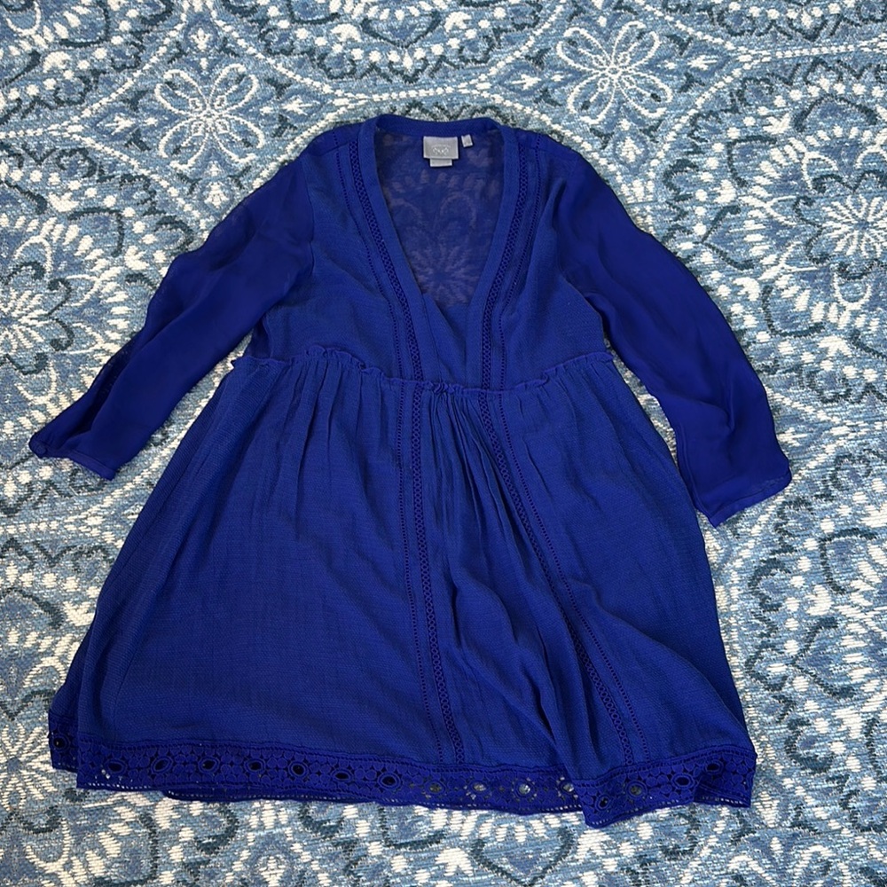 Anthropologie‎ Vanessa Virginia Lined Royal Blue Casual Midi Dress - 6